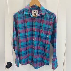 TNA vintage button up plaid shirt